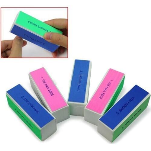 5Pcs 4 Way Pink Form Nail Buffers File For UV Gel White Nail File Buffer Block Polish Manicure Pedicure Sanding Nail Art Tools