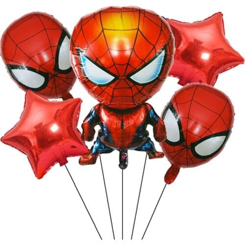 5pcs Superhero Spiderman Iron Man America Foil Balloons Birthday Party Supplies Air balloon Childrens Day Toys