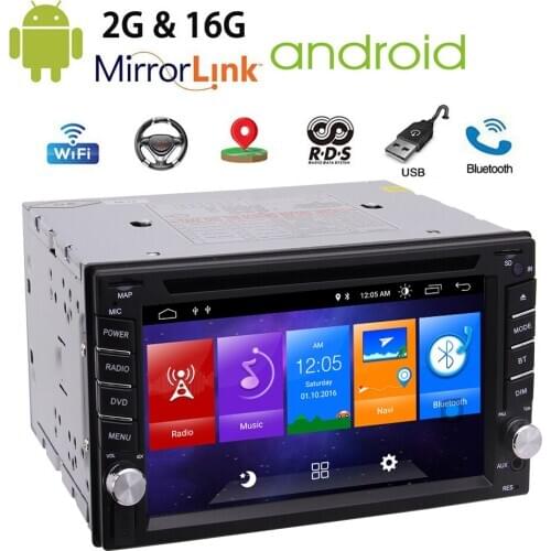 6.2" Android Double 2 DIN Car Radio Stereo CD DVD Player GPS Navi Bluetooth Touchscreen Mirror Link 1080P Video In Dash Headunit