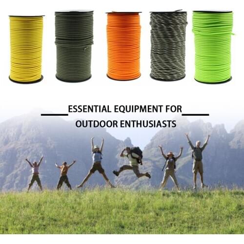 9-Core 100M Military Parachute Rope 4mm Polyester Outdoor Camping Survival Tent Parachute Lanyard Wristband Collar DIY Cord