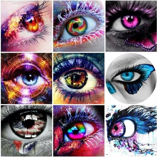 5D New Diamond Art Painting for Wall Decoration Beauty Girls Big Eye Colorfu Living Room Art Paintings Handmade Wall Art