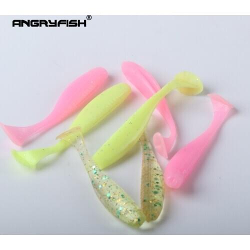 Angryfish 15pcs/Lot Soft Lures Silicone Bait 6cm 1.5g For Fishing Sea Fishing Pva Swimbait Wobblers Artificial Tackle