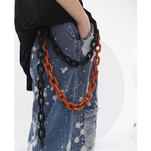 Punk style hip hop chain ins popular fluorescent plastic stainless steel chain pants chain waist chain men and women CL132