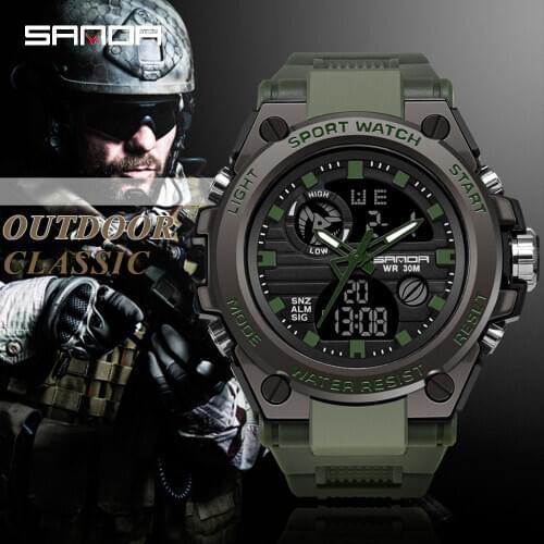 BASID Sports Mens Watches Top Brand Luxury Military Quartz Watch Men Waterproof S Shock Male Electronic Clock Wristwatches 739