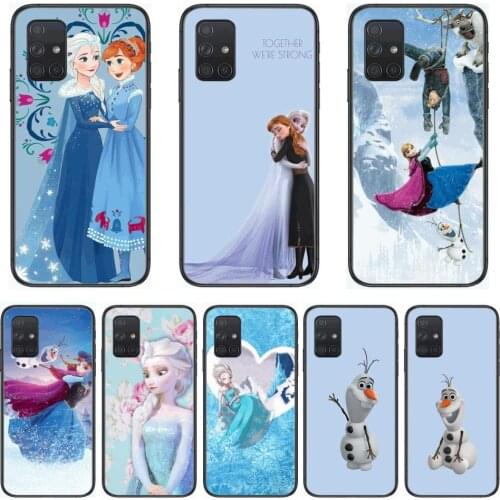 Phone Case Disney Frozon Anna Elsa Olaf Phone Case Hull For Samsung Galaxy A 50 51 20 71 70 40 30 10 E 4G 5G S Black Shell Art