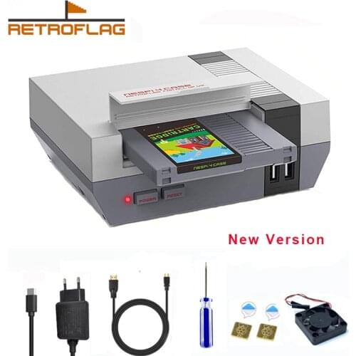 RETROFLAG NESPi 4 CASE Raspberry Pi 4 Case with SSD CASE/Cooling Fan/Heatsink/EU or US Plug Adapter for Raspberry Pi 4 Model B