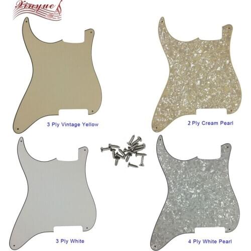 Pleroo Guitar Parts For left handed US 4 mounting Screws Hole Standard St blank strat Guitar pickguard Multiple colors available