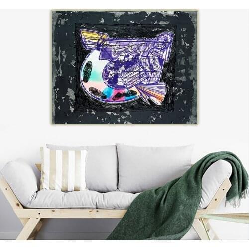 Frank Stella《Giufà e la berretta rossa, state II》Minimalism Canvas Oil Painting Picture Wall Hanging Decorations Home Decor