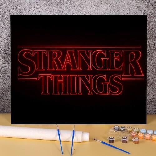 Stranger Things Poster Season Paint By Numbers Complete Kit Acrylic Paints 40*50 Paiting By Numbers Wall Handicraft