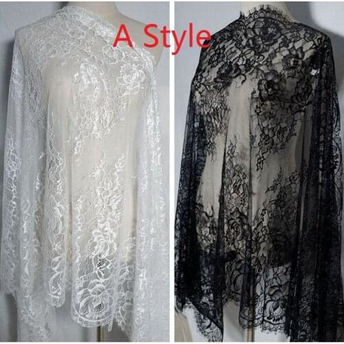 2.9- 3meter/lot Super Wide Delicate Black /white Eyelash Lace Swiss Eyelash Trim Skirt Dress Wedding Accessory X395