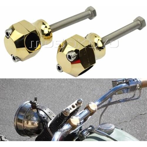 Brass Motorcycle 1" Classic Handlebar Riser Billet Brass Custom 25.4mm Bar Clamp Mount for Harley Triumph Cafe Racer Chopper