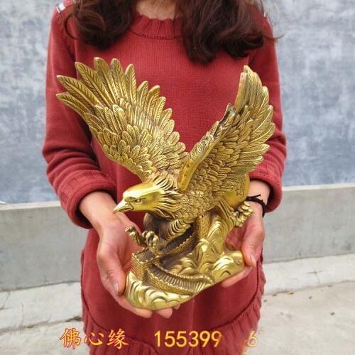 BEST Business gift -COOL Home office efficacious fortune Mascot Money Drawing Eagle vulture lanneret great wall art statue