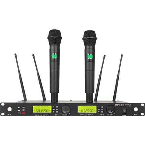 Mikrofon Best Quality KU-93 Four antenna Professional Stage Performance double metal handheld karaoke Wireless microphone