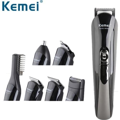 KEMEI 6 IN1 Multifunction Electric Hair Trimmer Beard Trimer Body Low Noise Shaver Trimer LED Display Hair Cutting Machine F30