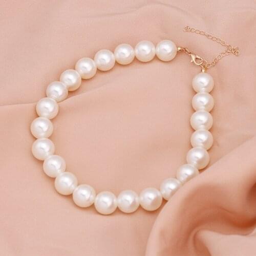 QiLuxy Fashion Pearl Chain Choker Necklaces for Women Temperament Wedding Necklace Female Jewelry Wholesale