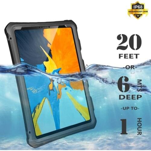 Powerful Shockproof Waterproof Case for Apple iPad Pro 11 2020 Heavy Duty Clear Sealed Diving Rugged Defender Cases with Stand