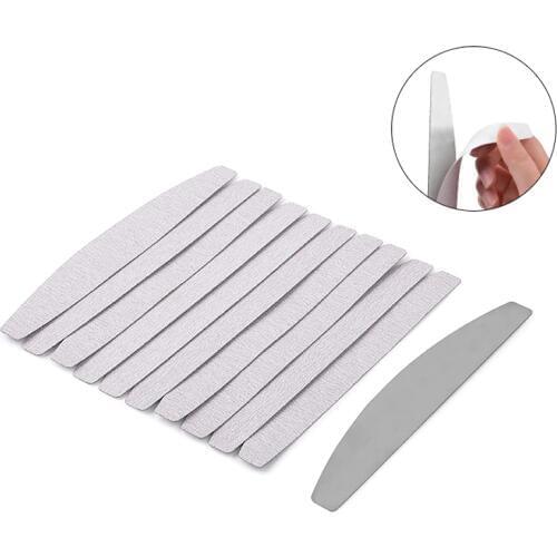 Metal Nail File Handle with 5pcs 180 Grit Sandpaper 5pcs 100 grit Sandpaper Replacement Disposable Sand Paper Pads Files Supply