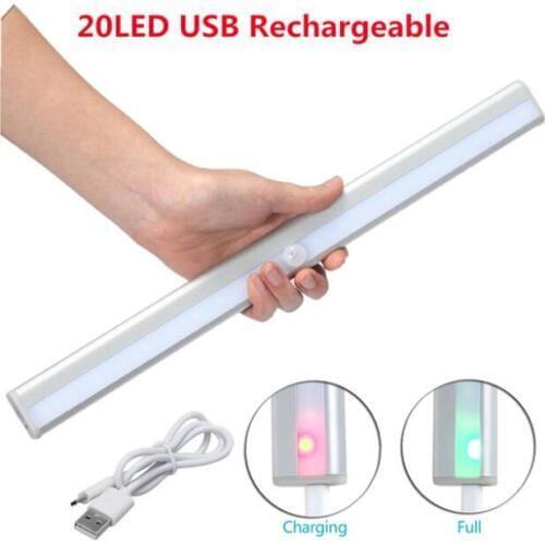 6/10/20 LED Under Cabinet Light Motion Sensor Lamp lighting for Wardrobe Cupboard Closet Kitchen USB Charging Night Light