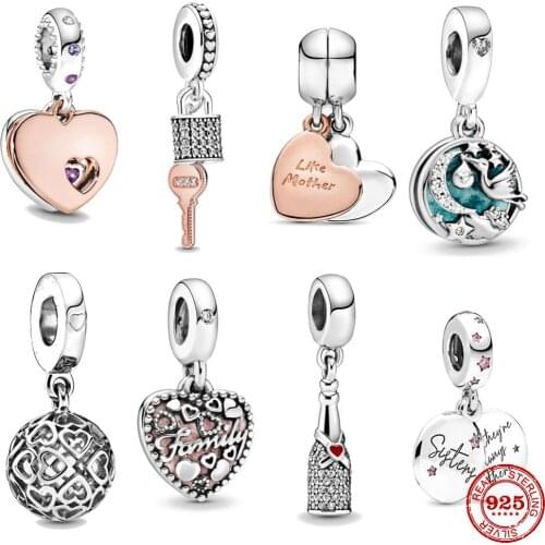 2021 New Stork&Twinkling Stars mom sister Dangle charms beads fit original pandora charms silver 925 bracelet DIY women jewelry