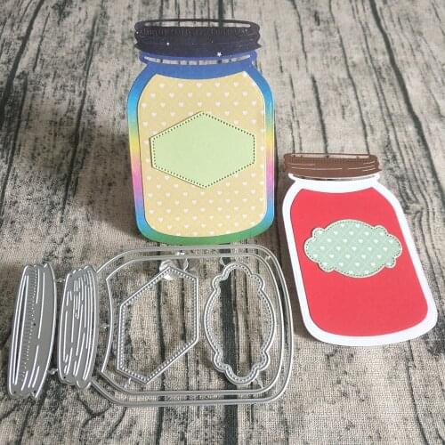 New exquisite bottle metal cutting mold with label, used for DIY scrapbook, card, photo album decoration, embossing crafts