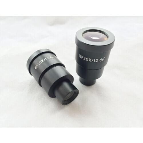 Brand New One Pair Super Widefield WF20X /12 High Eye-Point Eyepiece (30MM) For Compound Microscope ! Free Shipping
