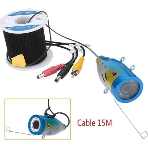 GAMWATER 1000tvl Underwater Fishing Cable+Camera with 12 PCS LED white Lamp Lights