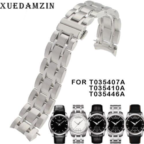 22/23/24mm T035407A T035617A New Watch Parts Male Solid Stainless steel bracelet strap Watchbands For T035614A/T035627