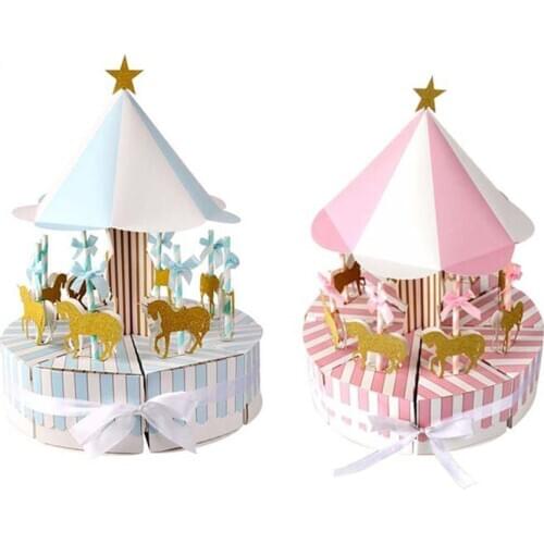 Romantic Carousel Candy Box Wedding Favors and Gifts Souvenir for Guest Party Favors Gift Candy Box Wedding Decorations