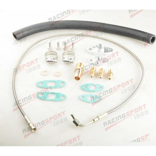 Universal Turbo Oil Line Kit Feed + Return Drain AN3 T3T4 T04E
