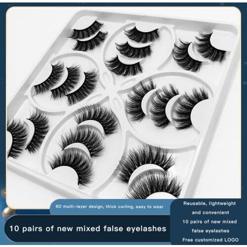 10 Pairs 3D Eyelashes Natural Thick Volume False Eyelash Dramatic Fake Eyelash Eyelashes Extension Reusable Fiber Eyelash Makeup