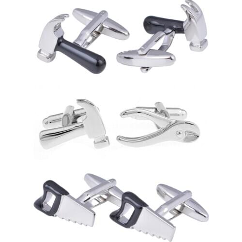 10pair/lot Tool Cuff Links Hammer Plier Saws Cufflinks Copper Plating Cufflinks Mens Jewelry Accessory Fashion Gift Wholesale
