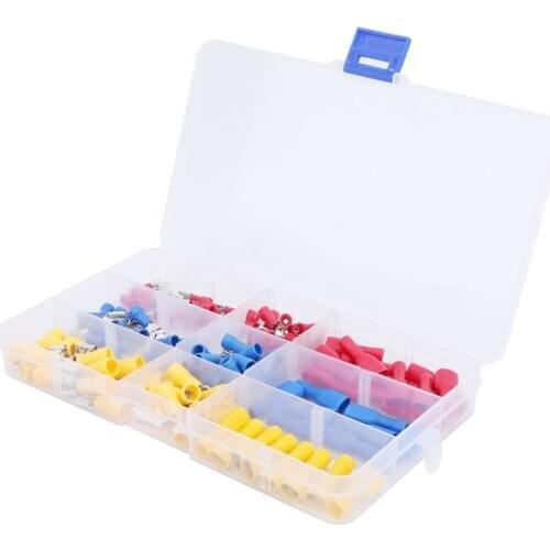 122pcs Electrical Wire Terminal Cold-Pressure Crimp Terminal Set Electrical Wire Connectors Assorted Flame Retardant