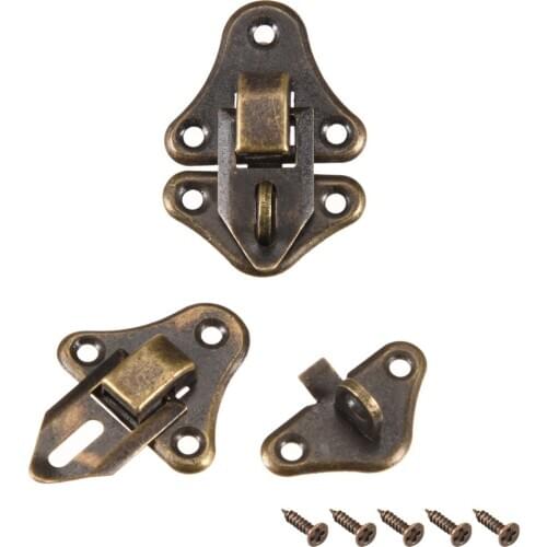 Uxcell 2pcs Box Latch Retro Style Small Size Decorative Hasp Jewelry Cases Catch w Screws for home, office, shop, and so on
