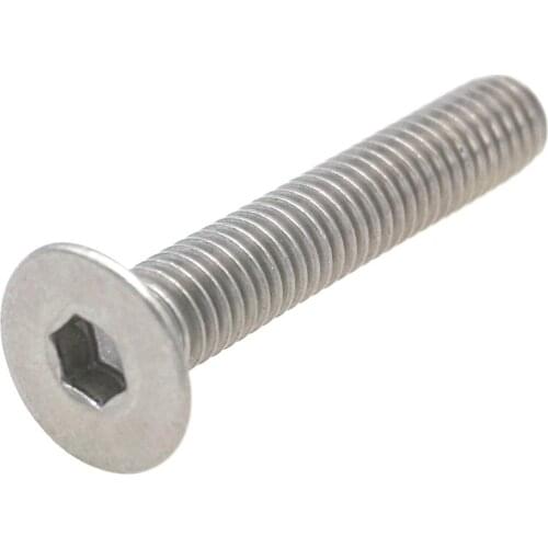 20pcs M6 x 35mm GR2 TA2 Pure Titanium Countersunk Hex Socket Cap Screw Bolts Anti Acid Corrosion