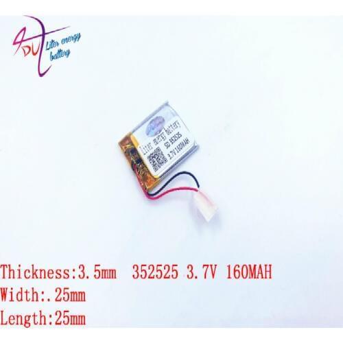 3.7v lithium battery polymer 352525 352323 160mah Liter energy bluetooth headset speaker small toy smartwatch