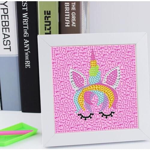 With Frame Full Drill Unicorn 5D Diamond Painting Embroidery Set For Children Kids Cartoon Animals Handmade DIY Creative Gifts