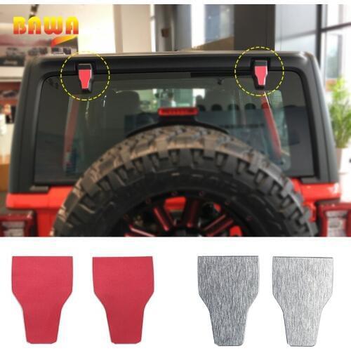BAWA Car Sticker for Jeep Wrangler JL 2018 Aluminum alloy Tailgate Glass Hinge Cover Decoration Exterior Sticker