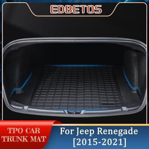 For Jeep Renegade 2015 2016 2017 2018 2019 2020 2021 Heavy Duty Rubber Car Mats Car Trunk Mat Black Silica Mat