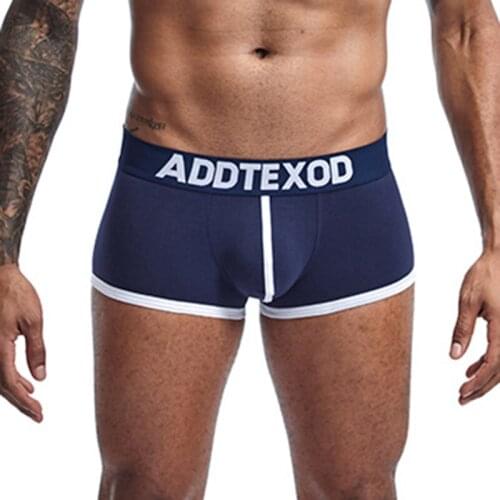 Fashion Mid-waist Mens Cotton Boxers String Underwear Highstretch Comfortable Underpanties Solid Color Breathable Gay Underwear