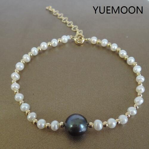 High quality BRACELET made of 100% NATURE FRESHWATER PEARL -AAA PEARL ROUND SHAPE ,MINI MIXED WITH BIG