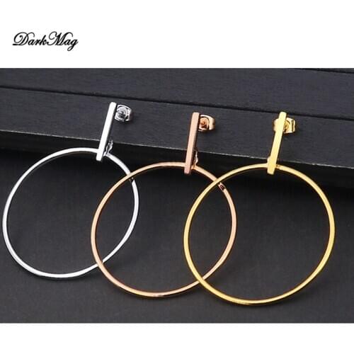 DarkMag 2020 Punk Simple Design Metal Oval Hoop Earrings For Women Jewelry Geometric Circle Brincos Party Ear Accessory