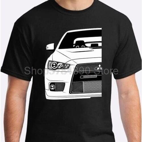 Summer 2019 100% Cotton Camiseta negra lancer evo T-Shirt