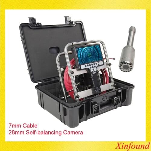 Drain Well Wall Sewer Pipe Inspection Camera 28mm Self Leveling Meter Counter DVR 30meter Cable