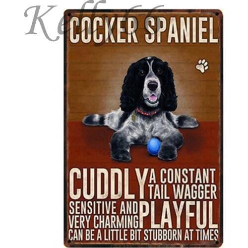 [ Kelly66 ] COCKER SPANIEL Metal Painting Wall Craft Decor 20*30 CM Size y-1165