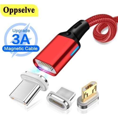 LED Magnetic Micro USB Cable Fast Charging Type C Cord Data Transmission Charger for iPhone 13 12 Samsung Huawei Android Phone