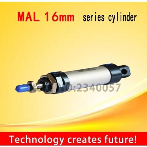MAL Type Aluminum Alloy Single Rod 16mm Bore 25/50/75/100/125/150/200/250/300/400mm Stroke Pneumatic Air Cylinder