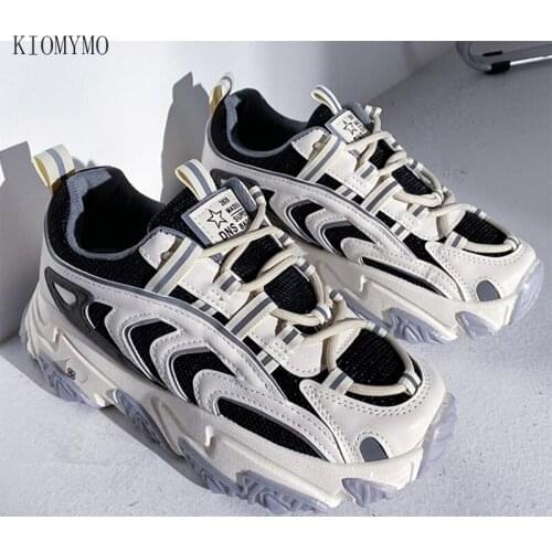 Trendy Shoes Womens Spring And Autumn 2021 New Breathable Student Korean Version Of Sports Shoes Womens Thick-Soled Casual