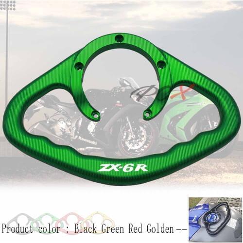 Motorcycle Accessories CNC Passenger Handgrips Hand Grip Tank Grab Bar Handles Armrest Black For KAWASAKI ZX-6R 2000-2012