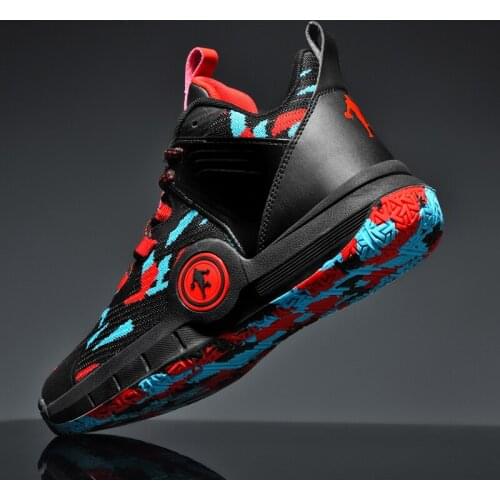 Men Air Cushion Retro Basketball Shoes High-top Basketball Sneakers Couple Boots Outdoor Trainers Non-slip Wear-resisitant Shoes