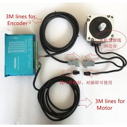 Nema34 8.5Nm 86 Closed-loop Kit Stepper Motor Encoder Hybrid Servo Driver HBS860H With 3M lines